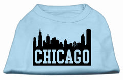 Chicago Skyline Screen Print Shirt Baby Blue XXXL