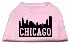 Chicago Skyline Screen Print Shirt Light Pink XXXL