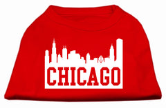 Chicago Skyline Screen Print Shirt Red XXXL