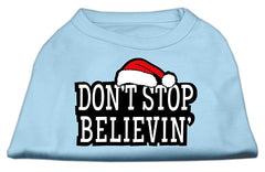 Don't Stop Believin' Screenprint Shirts Baby Blue XXXL