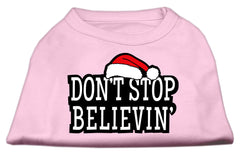 Don't Stop Believin' Screenprint Shirts Light Pink XXXL