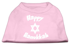 Happy Hanukkah Screen Print Shirt Light Pink XXXL