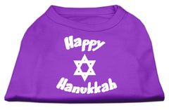 Happy Hanukkah Screen Print Shirt Purple XXXL