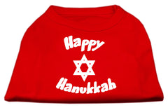 Happy Hanukkah Screen Print Shirt Red XXXL