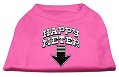 Happy Meter Screen Printed Dog Shirt Bright Pink XXXL