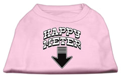 Happy Meter Screen Printed Dog Shirt Light Pink XXXL