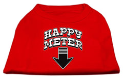 Happy Meter Screen Printed Dog Shirt Red XXXL