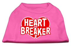 Heart Breaker Screen Print Shirt Bright Pink XXXL