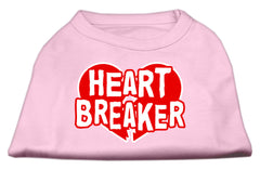 Heart Breaker Screen Print Shirt Light Pink  XXXL