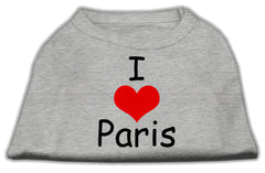 I Love Paris Screen Print Shirts Grey XXXL