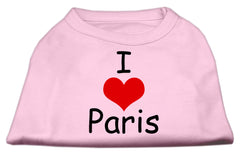 I Love Paris Screen Print Shirts Pink XXXL