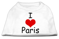 I Love Paris Screen Print Shirts White XXXL