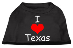 I Love Texas Screen Print Shirts Black  XXXL
