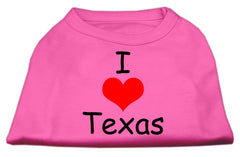 I Love Texas Screen Print Shirts Bright Pink XXXL