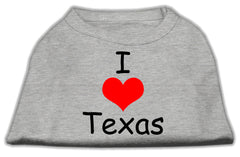 I Love Texas Screen Print Shirts Grey XXXL