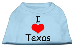 I Love Texas Screen Print Shirts Baby Blue XXXL