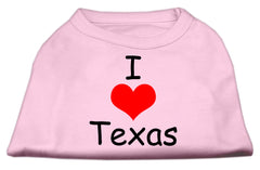 I Love Texas Screen Print Shirts Light Pink XXXL