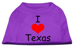I Love Texas Screen Print Shirts Purple XXXL