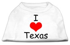 I Love Texas Screen Print Shirts White XXXL