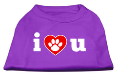 I Love U Screen Print Shirt Purple XXXL