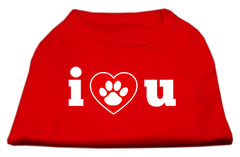 I Love U Screen Print Shirt Red  XXXL