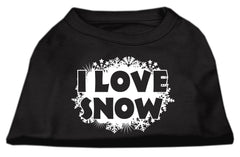 I Love Snow Screenprint Shirts Black XXXL