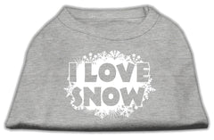 I Love Snow Screenprint Shirts Grey XXXL