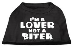 I'm a Lover not a Biter Screen Printed Dog Shirt   Black  XXXL