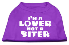 I'm a Lover not a Biter Screen Printed Dog Shirt   Purple XXXL
